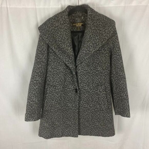 Martin Richards Gray Leopard Print Wool Jacket Women's Medium. - Picture 1 of 11